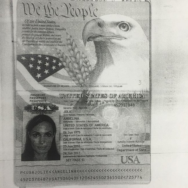 У Мережу потрапила копія паспорта Анджеліни Джолі (фото)
