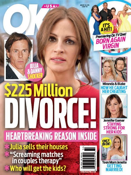 Розлучення з чоловіком обійдеться Джулії Робертс в 225 мільйонів доларів