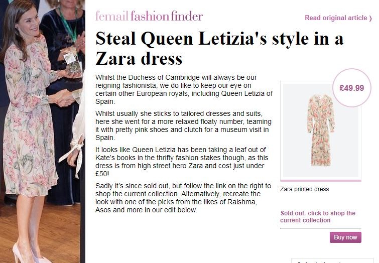 Королева Испании Летиция вышла в свет в наряде за 70 долларов